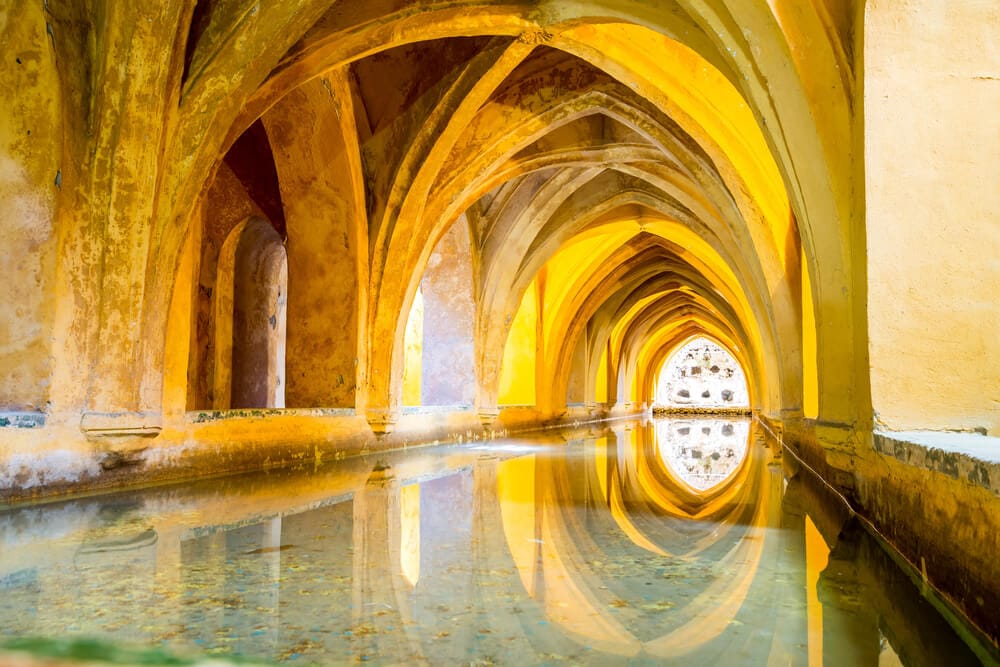 Seville, in Andalusia, offers guests on private tours of Spain a deep look into the Moorish legacy throughout Spain, like the baths in the Alcazar.