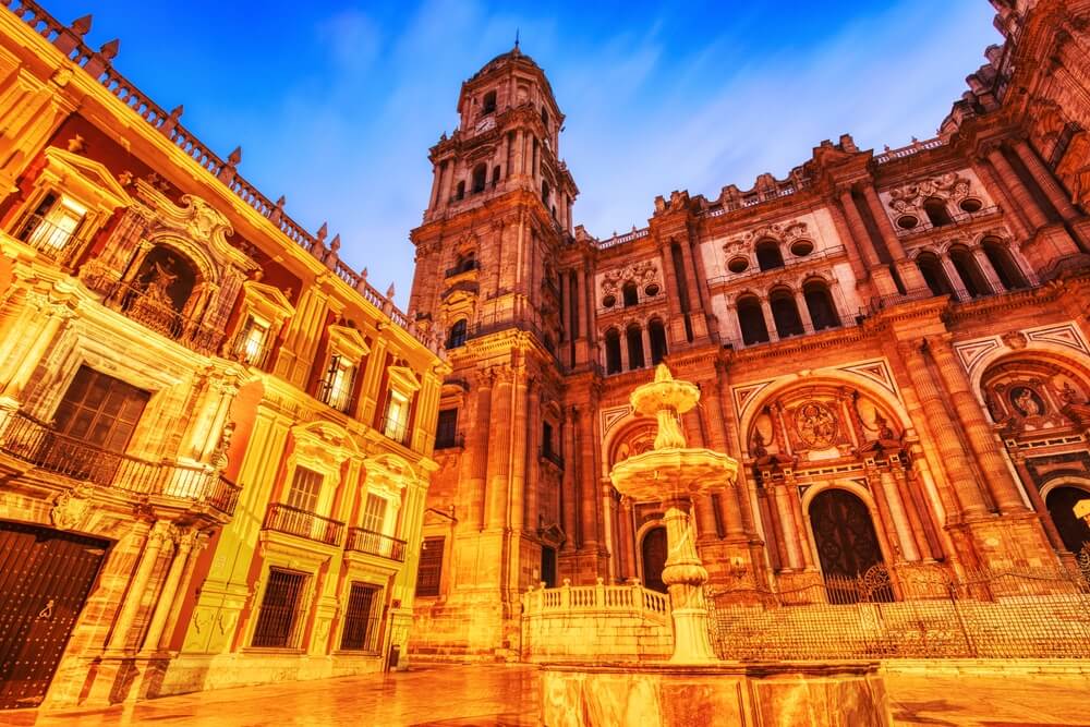 Stunning architecture from Moorish, Roman, and Catholic times, like this image of the Malaga Cathedral, makes Andalusia on of the world's historical treasures and yours to discover on a Spain tour package across the region.